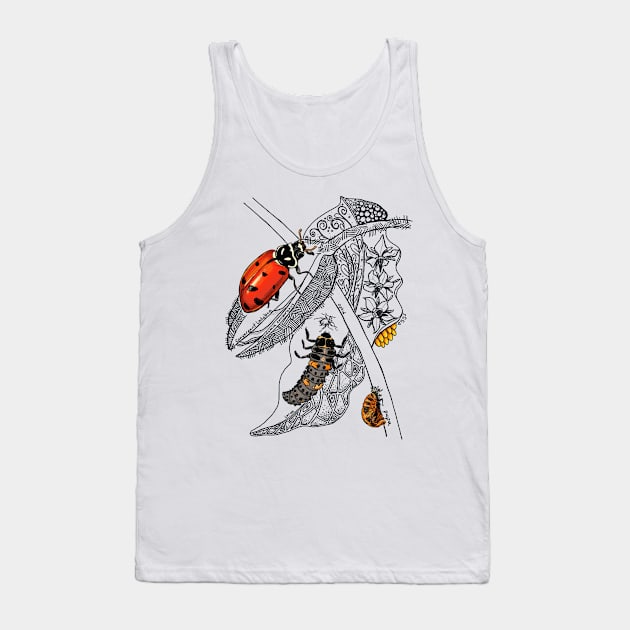 Lady Bug Life-Cycle Doodle Tank Top by mernstw